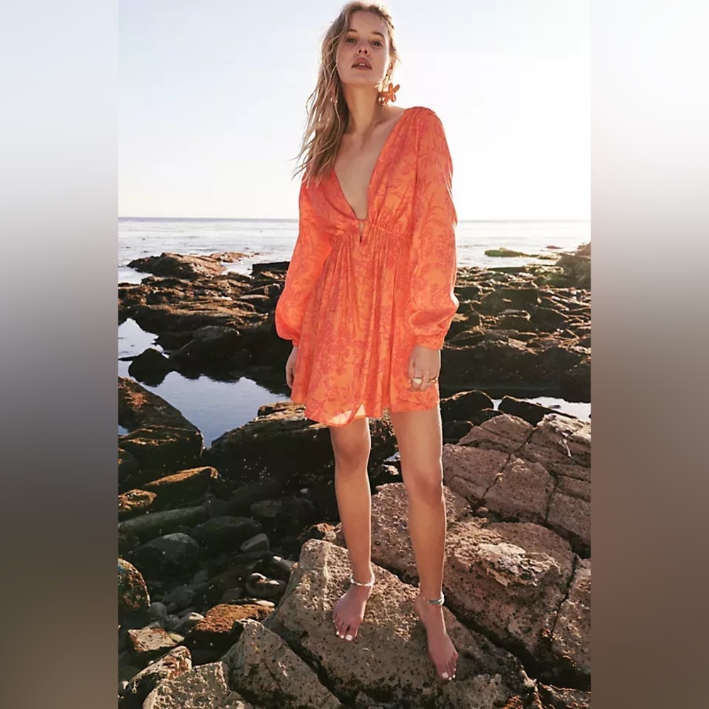 Elegant Orange Women's Dress